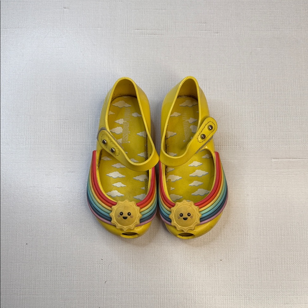 Mini Melissa Yellow Rainbow Sunshine Kids Shoes